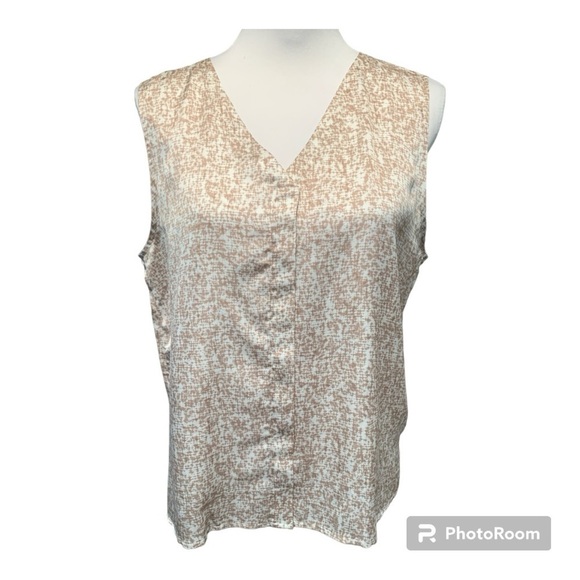 Eileen Fisher Prism Silk Organic Cotton V Neck Top Size M NWT - Picture 2 of 8